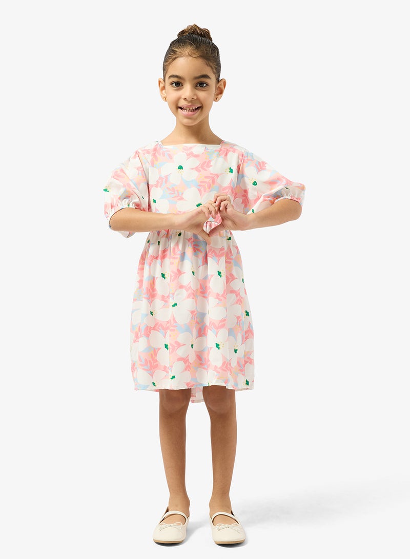 Pinata Floral Print Puff Sleeve Dress - Image 1